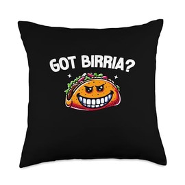 Vintage Tasty Birria Gifts For Taco Lovers Got Birria-Funny Delicious Mexican Foodie Love Taco Throw Pillow, 18x18, Multicolor