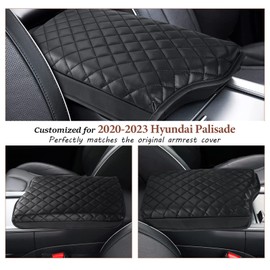 SKTU for 2025 2024 Hyundai Palisade Armrest Cover 2020 2021 2022 2023 2024 2025 Palisade Center Console Cover Palisade 2024 2025 Palisade Accessories Armrest Pad Center Console Soft Cushion (Black)