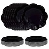 SietDESEO 50 Pieces Black Paper Plates 7 Inch