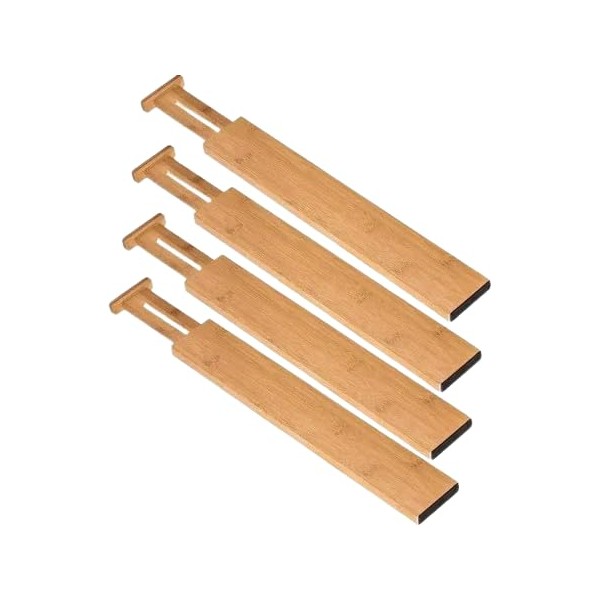 Havenity Drawer Divider, 4 PCS Bamboo Drawer Dividers Organizers, Adjustable