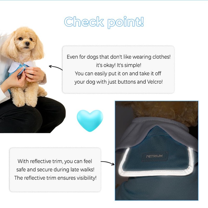 PETRIUM Dog Cooling Vest - Cute, Lightweight, Breathable, Reflective Cooling