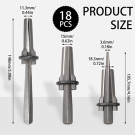 LECEHIVO 18 Pcs Rock Splitting Wedges with Feather Shims, 5/8 Inch Wedge and Shims Set, Heavy Duty Stone Hounding Equipment Rock Splitting Tools for Concrete, Granite, Marble