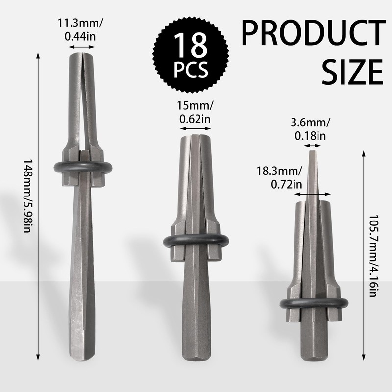 LECEHIVO 18 Pcs Rock Splitting Wedges with Feather Shims, 5/8