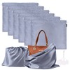 6 Pack Dust Bags for Handbags Silk Dust Cover Bag for Handbags Purses Shoes Boots, Silk Dustproof Drawstring Bag Travel Storage Pouch, Silver, 23.6 × 19.6 in, Dust Bags for Handbags