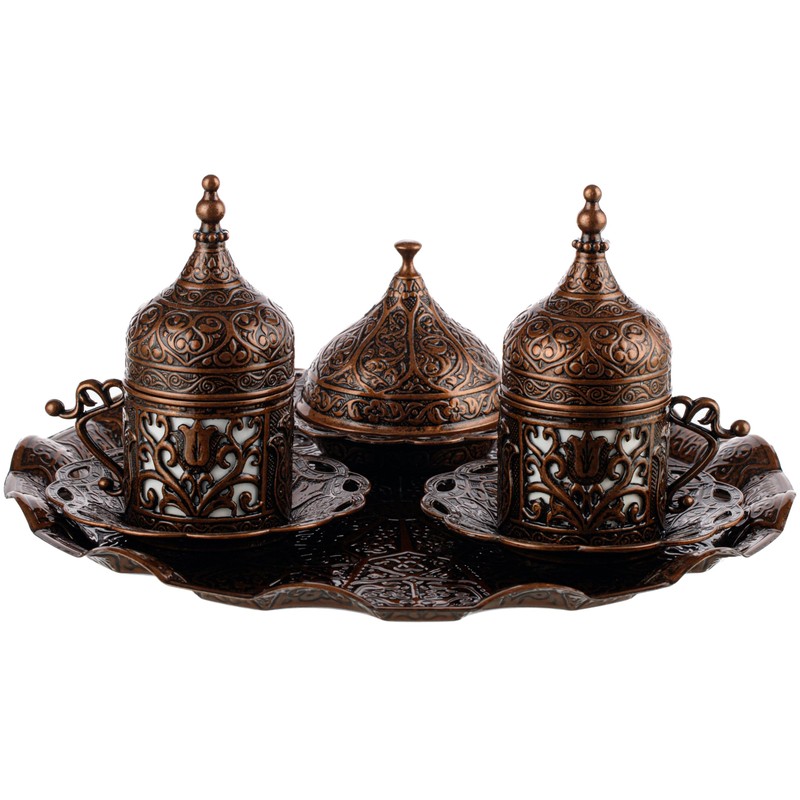 DEMMEX 2024 Turkish Greek Arabic Coffee Serving Set with Cups,