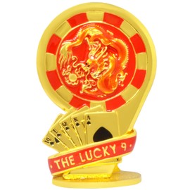 YISHUI Feng Shui Figurine Wealth Energy Lucky Dragon Nine Christmas Life Figure Amulet Amulet Victory Hand Good Luck Alloy 7*5*11cm