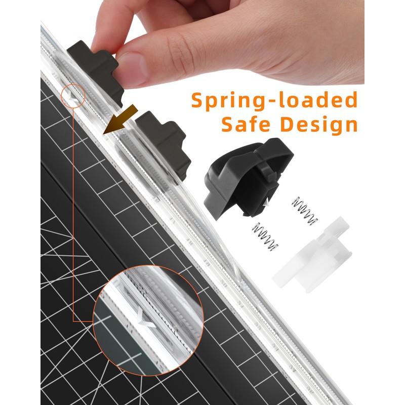 Firbon 2Pcs Refill Blades for A4 A5 Paper Cutter, Spring-Loaded