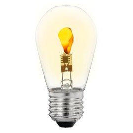 Festive Living Flicker Flame S14 LED Bulbs for Outdoor String Lights, 25 Pack, Ultra Warm Tone, E26 Base, 1 Watt and 30,000 Hour Lifespan, Weatherproof and Shatterproof