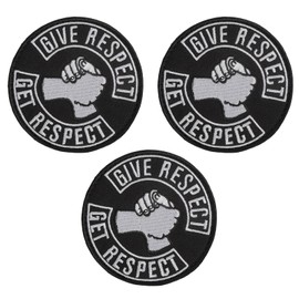 SLIAXINT 3 Pezzi Give Respect-Get Respect Toppa Tattica, Morale Patch, Patch Airsoft, Patch Militare Con Strappo, Patch Ricamata Tattica per Zaino Tattico, Gilet, Cappello, Pettorina Cane