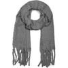 styleBREAKER Ladies Plain Web Scarf with Pearls and Long Thick