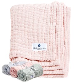 Nordic Coast Muslin Baby Blanket / Swaddling Blanket / Crawling Blanket / Burp Cloth