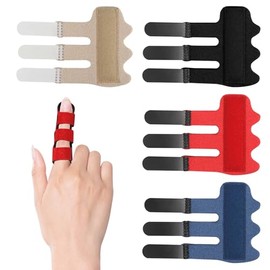 Zovator Finger Splint Set of 4, Adjustable Finger Orthosis with Integrated Aluminium Splint for Light and Stable Support, Wrist Support for Finger Fracture, Sprain, Tendinitis