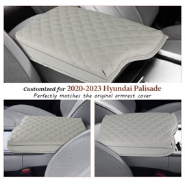 SKTU Upgrade for 2020-2024 2025 Hyundai Palisade Center Console Cover 2020 2021 2022 2023 2024 2025 Palisade Armrest Cover 2023 2024 2025 Palisade Accessories Center Console Cushion(Grey)