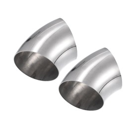 RATCHROLL 2pcs OD 4 Inch 45 Degree SS304 Stainless Steel Bend Tube Exhaust Elbow Pipe for Car Modified Exhaust System 4" Piping Silver Tone Replacement Car Parts