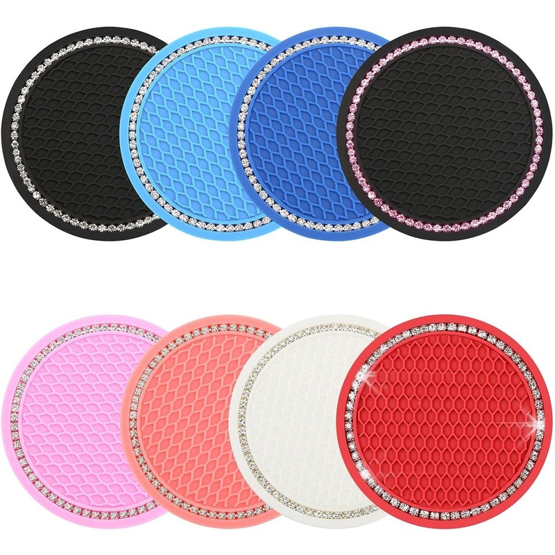 Bling Car Cup Coasters, Crystal Car Cup Holder Coaster, Rhinestone