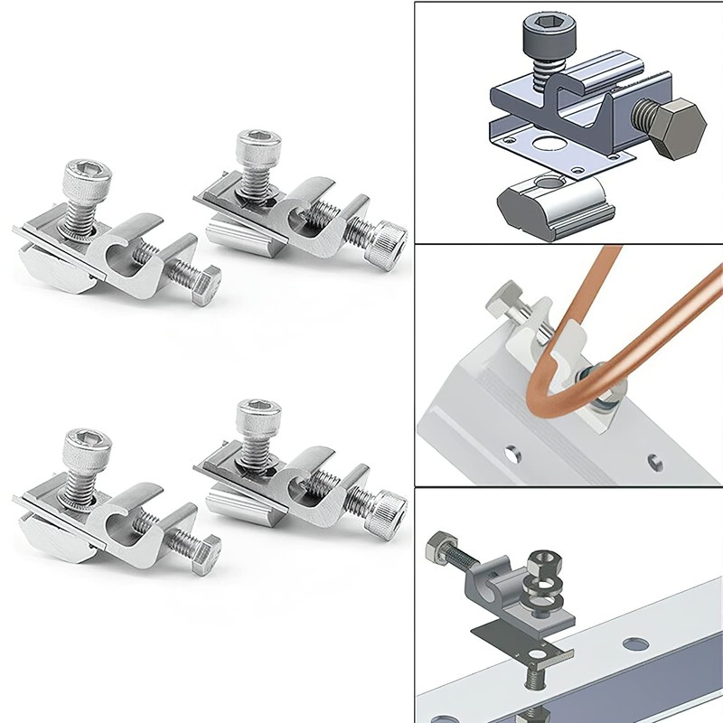 Standard Solar Panel Grounding Clip for Solar Mounting System, 4
