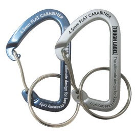 TouGH Label VEX-114 Carabiner Flat 0.18 inches (4.5 mm), Navy Blue x Silver