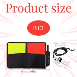 Miiqxx Soccer Referee Kit,Football Referee Kit including Ref Whistle with Lanyard,Yellow Red Cards,Record Paper,Pencil,Card Holder,Warning Football Referee Set for Sports,Football,Soccer,Basketball