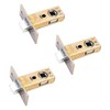 TOP-VIGOR 3Pcs 40mm Tubular Mortice Latch, Flat Tongue Lock Mute