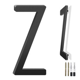 5 Inch Floating Aluminum House Address Numbers Letters, Modern Metal House Numbers for Outside, Black Metal Door Address Letter and Number for Home Garden Office Apartment (Z)