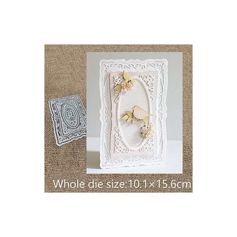 Rectangular Lace Cutting Dies with Metal Frame for Scrapbooking Cutting