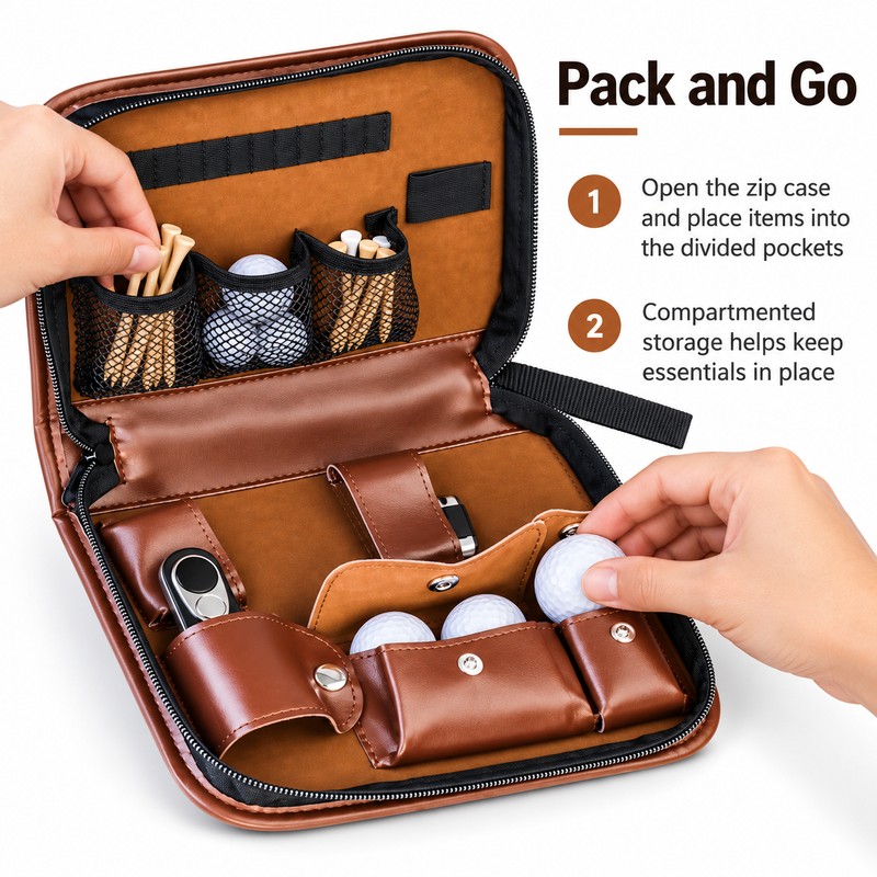 Golf Accessory Storage Bag for Golf Essentials – Large Capacity