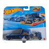 Hot Wheels Track Fleet Speed Blaster, Blue Racing Truck with Trailer, Die-Cast Vehicle Set, Number 52