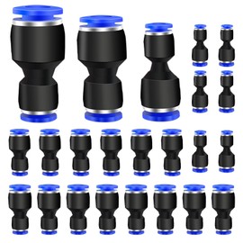 mankk 20PCS Reducer Push to Connect Fittings 3 Sizes 1/4" OD x 3/8" 5/16" 1/8"OD Quick Connect Air Hose Fittings Straight Reducer Union Reducing Coupler