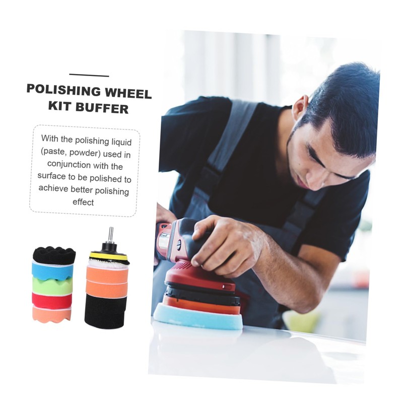 BUGUUYO 12pcs Wave Polishing Pads Kit for Auto Car Detailing