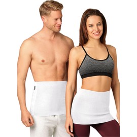 BeFit24 Unisex Merino & Cotton Kidney Warmer - Back & Kidney Belt for Men & Women - Warming, Breathable, White
