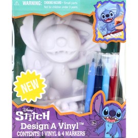 Tara Toy Disney Stitch Design A Vinyl Surfing Edition DIY Coloring Craft Set with Washable Markers Creative Toy for Ages 4+ Official Product
