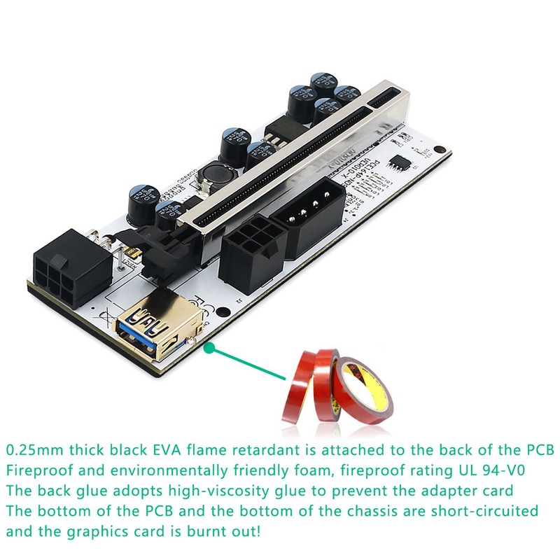 Riser Adapter Card 8 Excicon Capacitors Multi Layer Shielding Fine