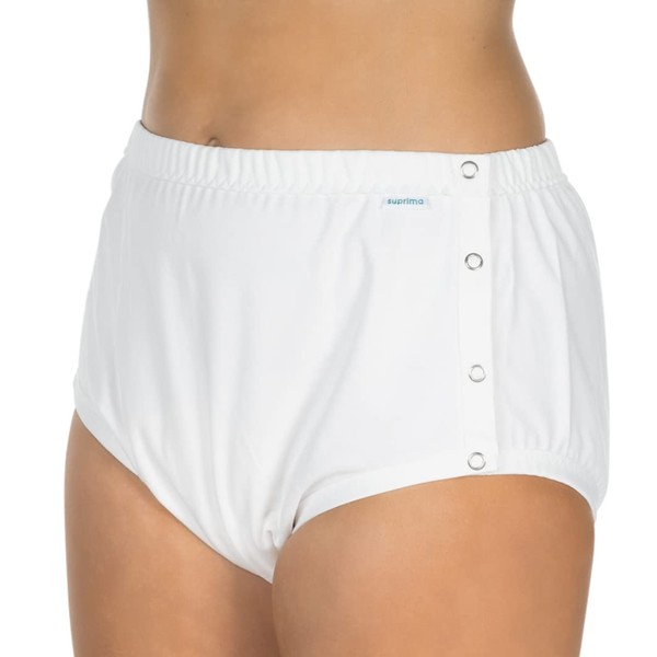 Suprima 1269 Unisex Cotton / PU Briefs with Buttons -