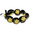 BlueRica Pulsera tobillera Kukui con flores pintadas amarillo