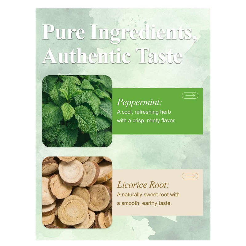 LOOMICA Licorice Mint Tea Bags, Caffeine Free, Refreshing Peppermint &