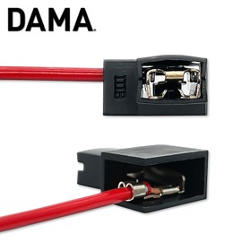 DAMA H1 Bulb Socket Angled Wire Harness Extension Connector for LED and Halogen Fog Light Bulb | Durable OEM Female Pigtail 12 ga. 19 AWG | Pack of 2