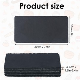 IHDYPPEW 16 Pack 4 x 8 Inch Slate Cheese Boards, Black Rectangle Slate Charcuterie Boards, Natural Charcuterie Stone Plates for Parties, Gifts, and Special Events, Cheese, Sushi, Food.