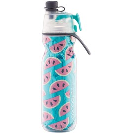 O2COOL Mist 'N Sip Botella de Agua nebulizada 2 en 1 Función de Niebla y sorbo sin Fugas Boquilla Superior Botella de Agua Deportiva Botella de Agua Reutilizable - 20 oz (Sandía)