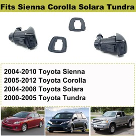 2PCS Front Windshield Washer Nozzle Compatible with 04-10 Toyota Sienna 05-12 Toyota Corolla 04-08 Toyota Solara 00-05 Toyota Tundra Washer Nozzle Replaces 85381-AE020