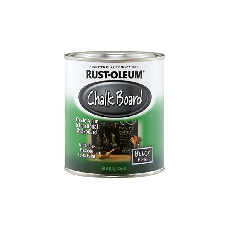RUST-OLEUM Paint CHALKBRD LTX Black Quart 206540