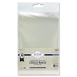 Premier Stationery Icon Self Seal Cello Bags. 5 x 7. Pack of 50