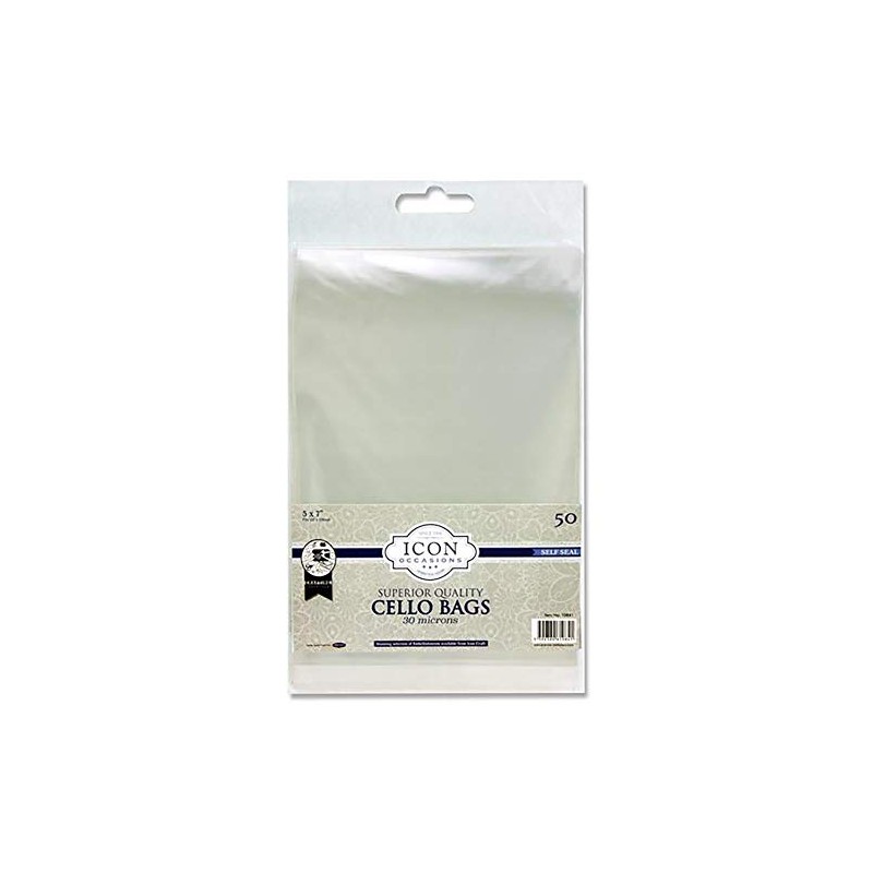 Premier Stationery Icon Self Seal Cello Bags. 5 x 7.