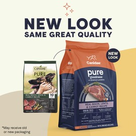 Canidae PURE Limited Ingredient Premium Adult Dry Dog Food, Bison, Lentil and Carrot Recipe, 4 Pounds, Grain Free