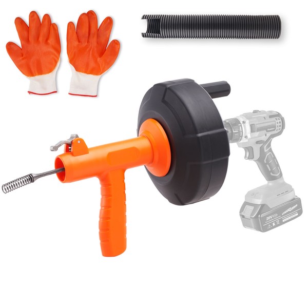 VEVOR 25Ft 1/4" Plumbing Drain Cleaner Snake Drain Auger Cleaning