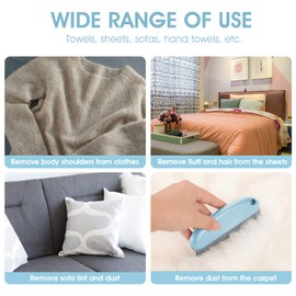 cobee Tierhaarentfernerbürste, Tierhaardetailer Hundehaarentferner Fusselentfernerbürste Katzenhaarentferner Kamm Gummibürste Hundehaarentfernungsprodukte für Couchmöbel Teppich Kleidung (Hellblau)