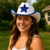 Funcredible White Cowgirl Hat – White Cowboy Hat with Blue