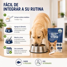 BARK & BRAWN Power Multivitamínico 450 g | Suplementos para Perro en Polvo | Vitamina C, Zinc, Complejo B, Espirulina, Curcuma y Omega 3 para Perro de