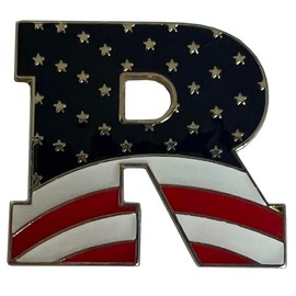 USA Flag Letter "R" Motorcycle Hat Cap lapel Pin
