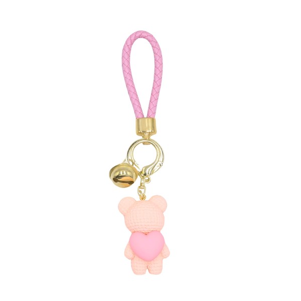 AMPOSSTO Love Heart Bear Keychain Cute Lovers Key Chain Holder