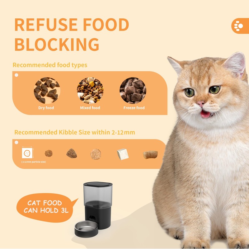 Automatic Cat Feeder and Water Fountain Gravity Feeder 3L Dry